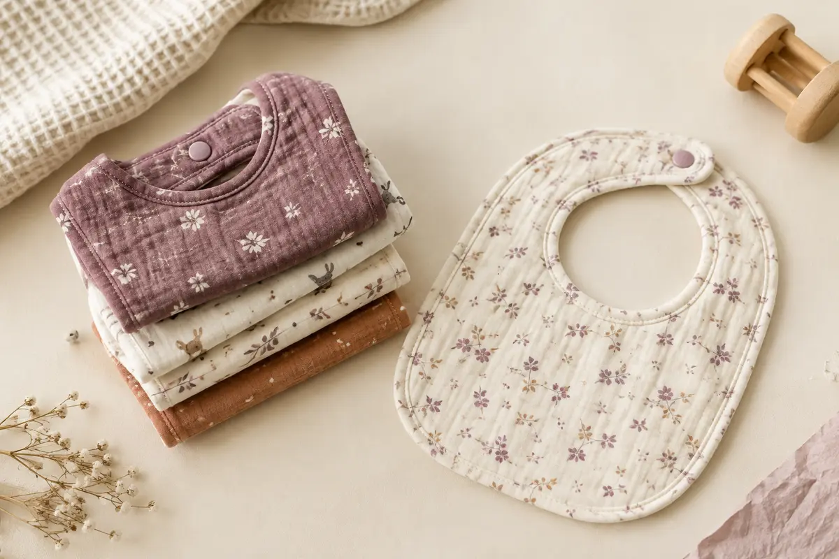 Lot de bavoirs bébé Vicloon imprimés, avec face absorbante et fermeture par bouton-pression